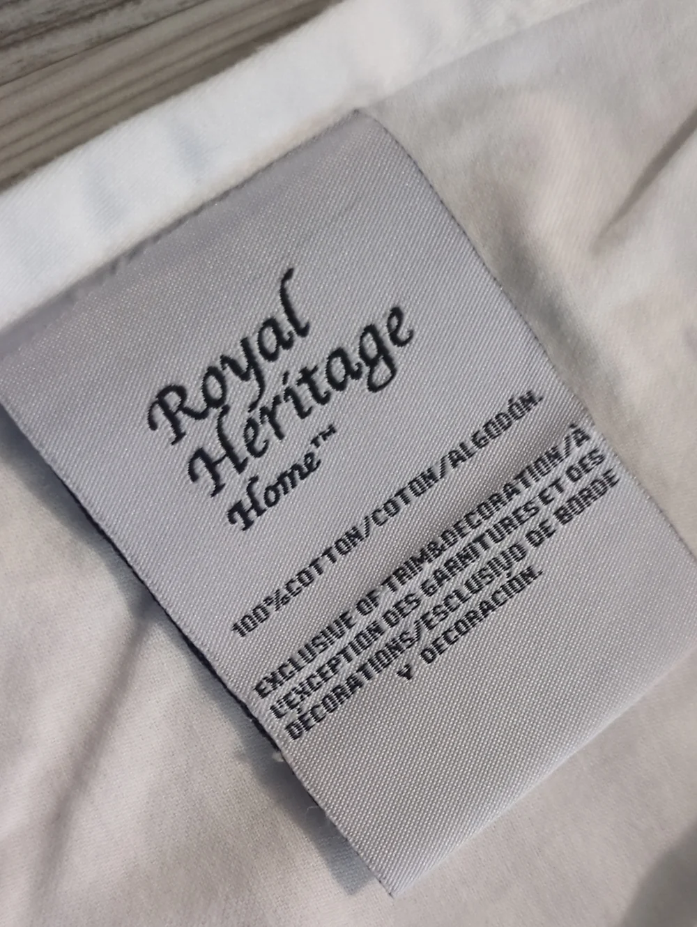 Royal Heritage Home 100% Cotton Full Sheet Set White Black Embroidered 4 Pc